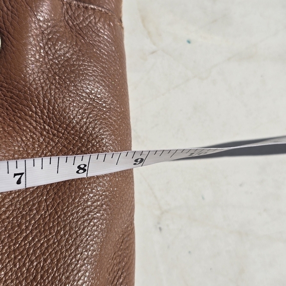 Michael Kors Leather Crossbody Bag Women's Brown Pebble Tassels Logo Small - Picture 15 of 16